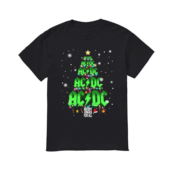 Shirts | Ac Dc Tree Christmas Merry Xmas For All Shirt | Poshmark